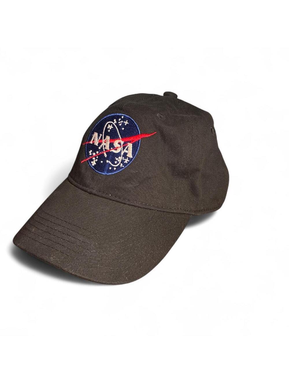 Black NASA Embroidered Logo Baseball Cap Adjustable Strap Men's Hat